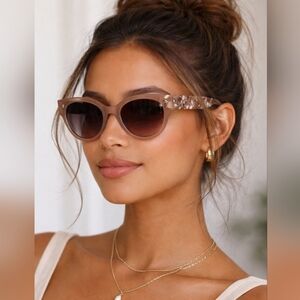 Vtg Pilgrim Danish Design Rose & Taupe Polarized Sunglasses - UV400 - 752010701